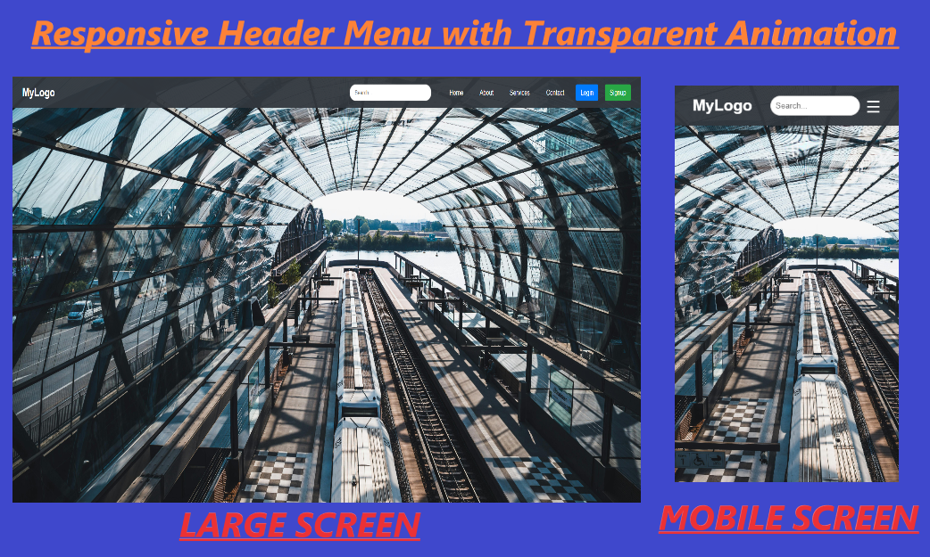 Responsive Header Menu with Background Image | Professional Web Design